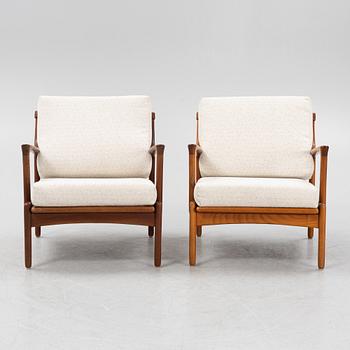 Bertil Fridhagen, a pair of 'Kuba' teak easy chairs, Bröderna Andersson, Ekenäs.