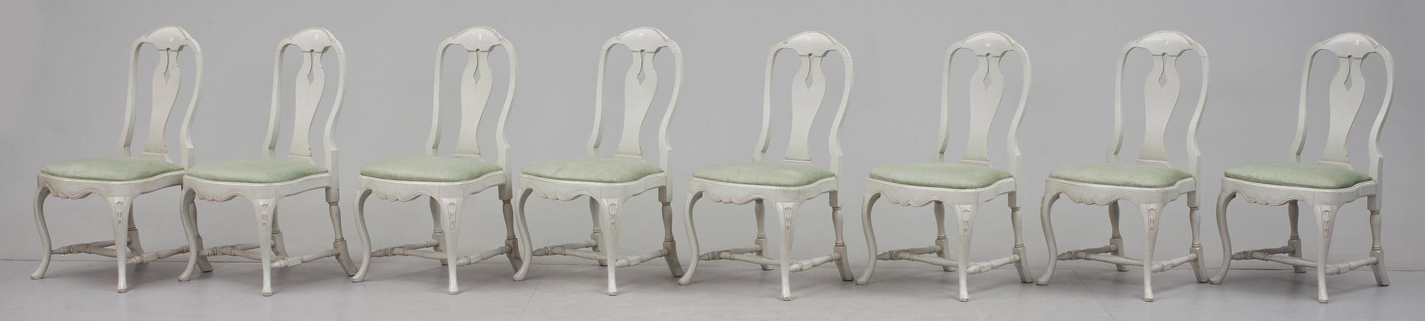 MATSALSGRUPP. 14 delar. Rokokostil, 1900-talets första hälft/mitt.