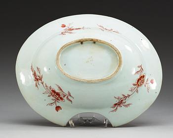 A famille rose and rouge de fer barbers dish, Qing dynasty,  Yongzheng (1723-35).