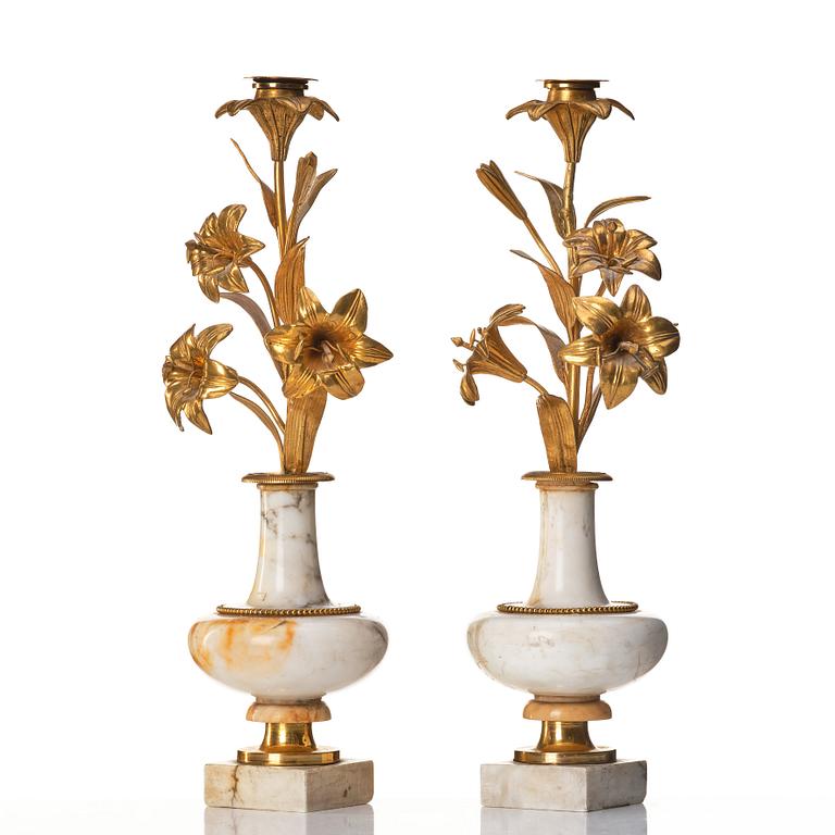 A pair of Louise Philippe candlesticks.