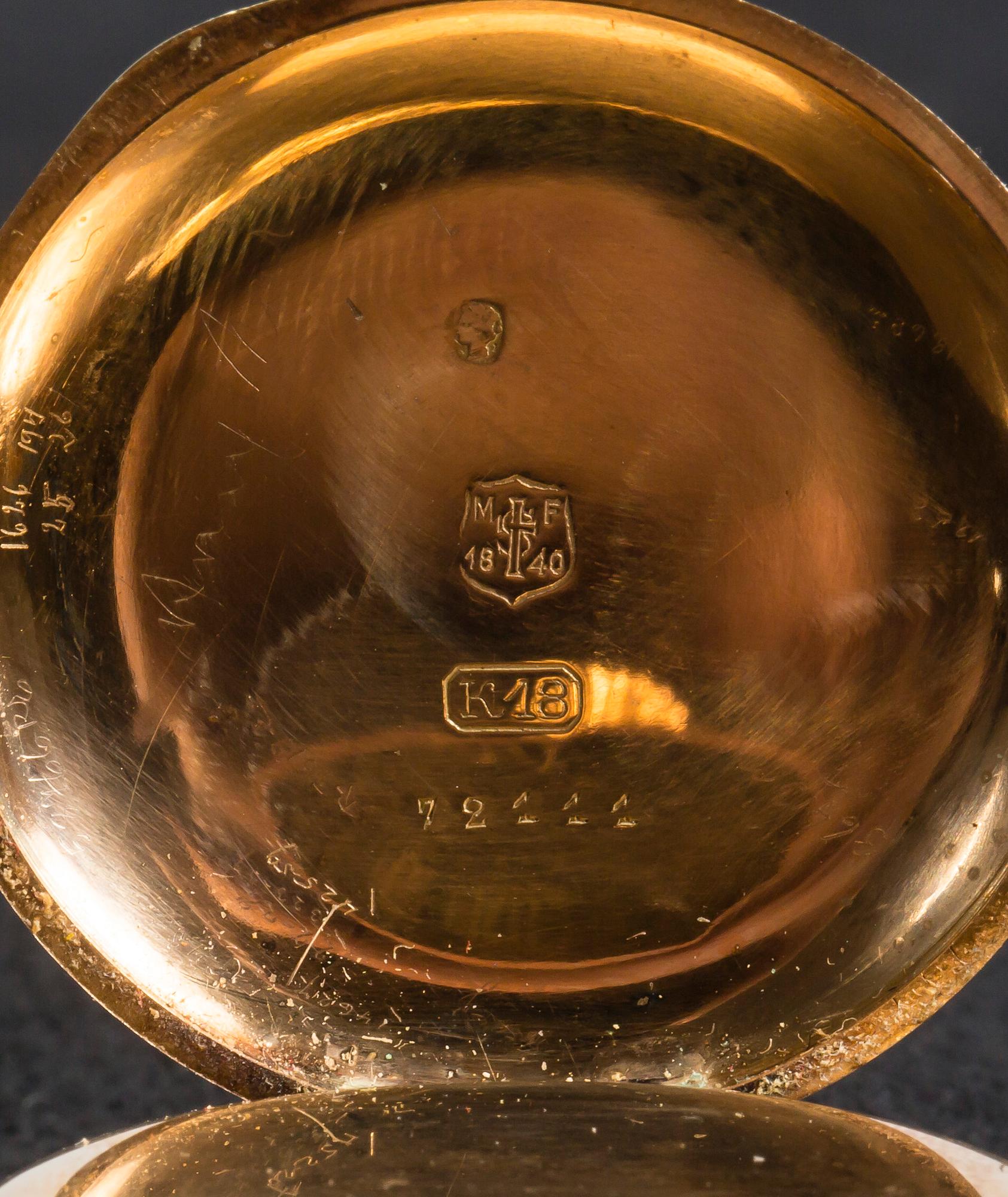 FICKUR, 18K guld, L Landgren & Son, vikt ca 30g.