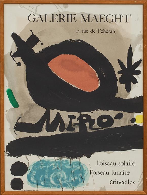 UTSTÄLLNINGSAFFISCHER, 3 st, bl a Miro.