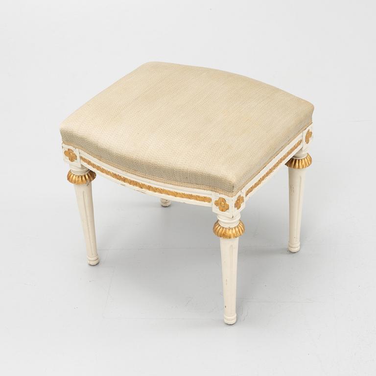 A Gustavian stool by A. Hellman (father and son, masters in Stockholm 1761-94/1793-1825).