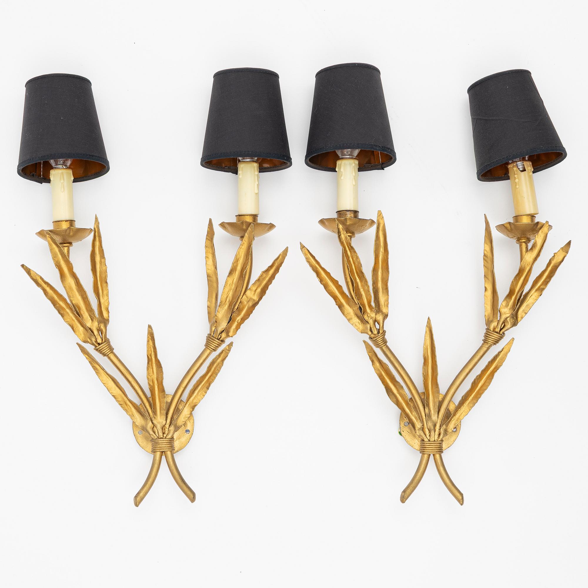 Wall sconces, a pair, France, second half of the 20th century.