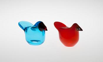 Oiva Toikka, A SET OF TWO GLASS BIRDS.