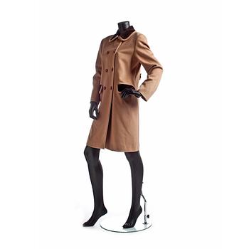 FENDI, a beige wool blend coat.