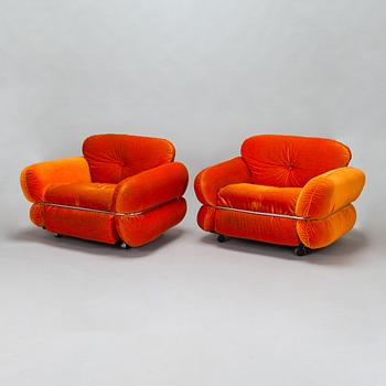 Kurt Hvitsjö, fåtöljer, ett par, "Hannibal" Isku 1970-tal.