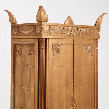 Helge Werner, a Swedish Grace gilt and carved writing cabinet, probably 1920s.
