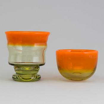 EVA ENGLUND, vas samt skål, glas, Pukeberg, design Eva Englund.
