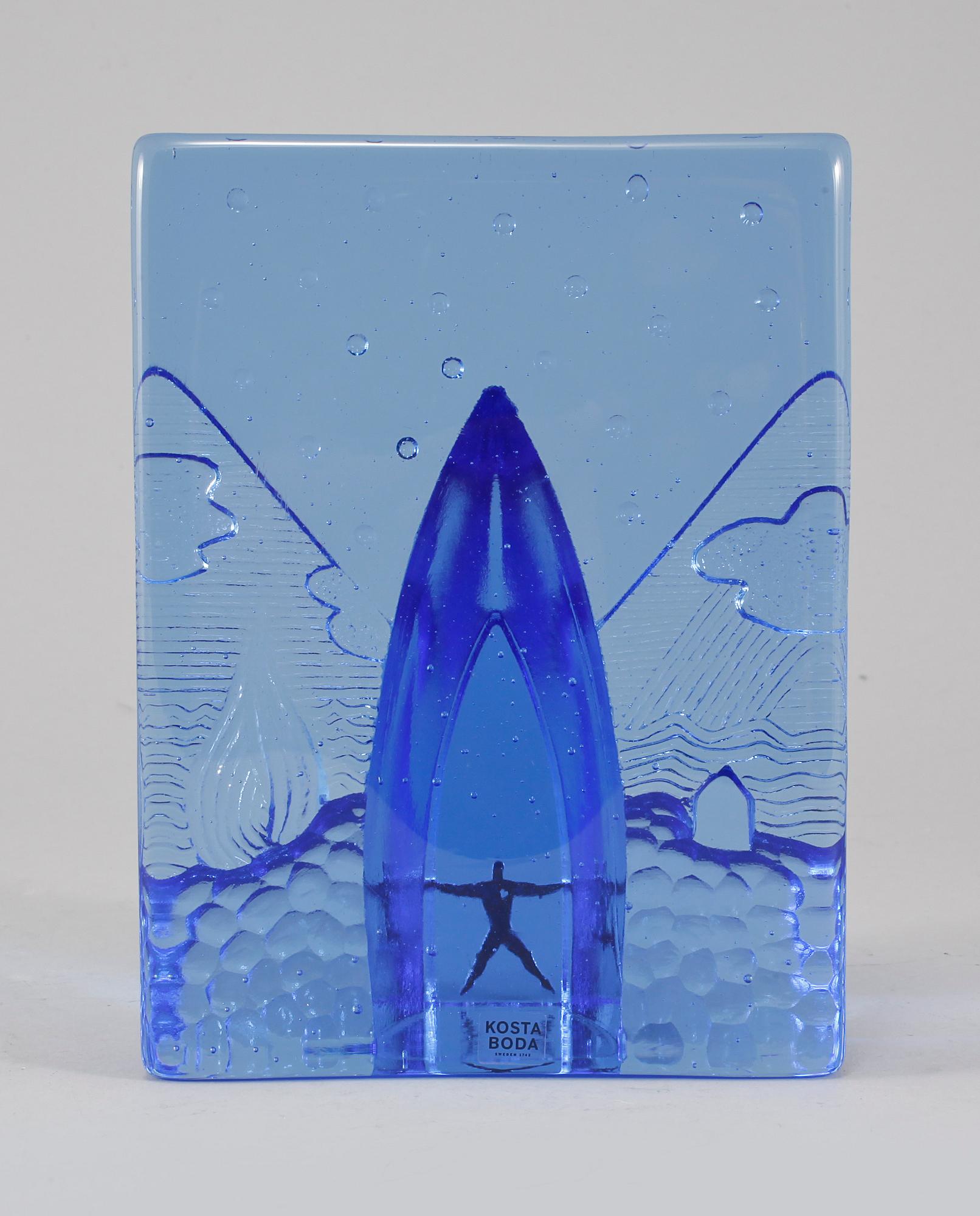 BERTIL VALLIEN, skulptur, glas, Kosta Boda, signerad, 1900-talets slut.