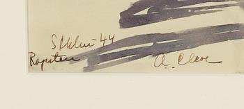 Agnes Cleve, watercolour, signed A. Cleve and dated -44.