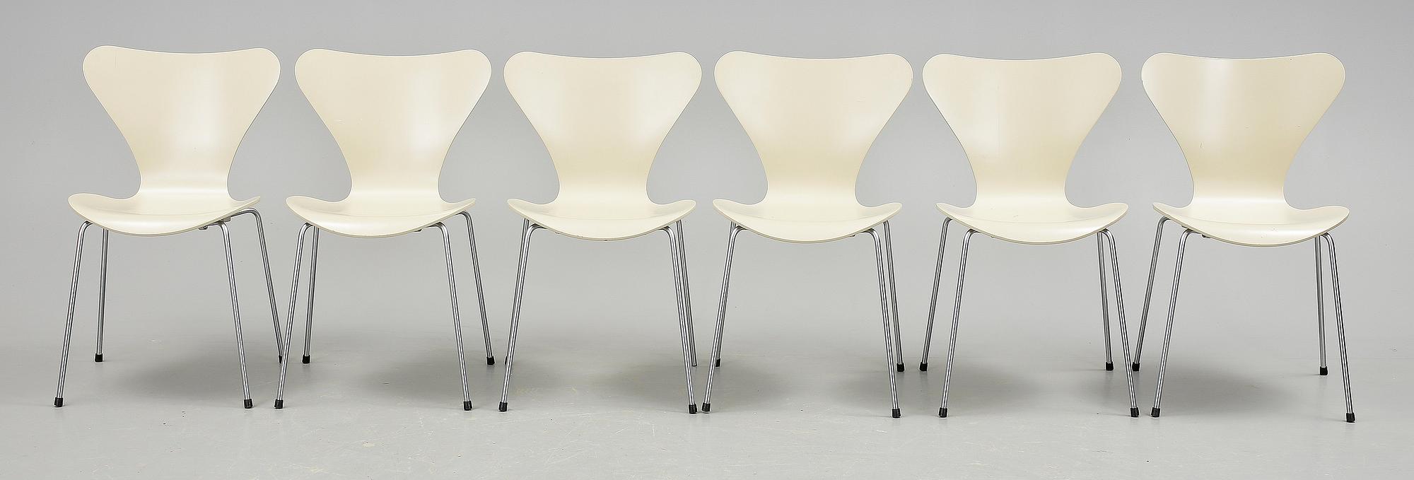 STOLAR, 6st. "Sjuan", Arne Jacobsen, Fritz Hansen.