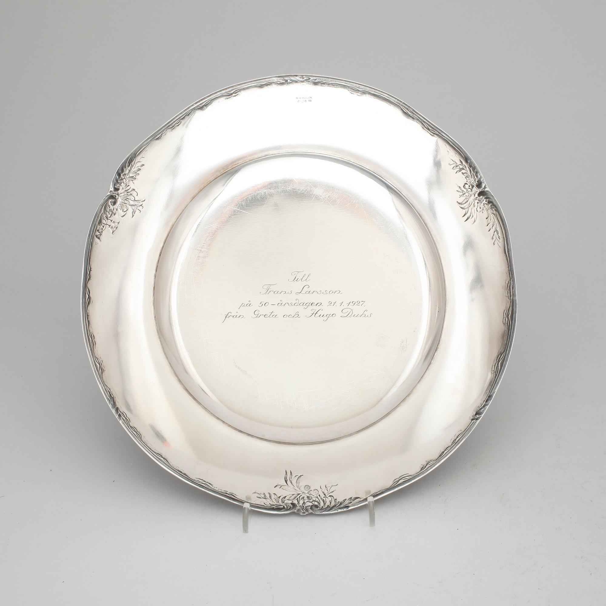 FAT, 2 st, silver, bla W.A bolin, Stockholm,1927. Total vikt ca 794 gram.