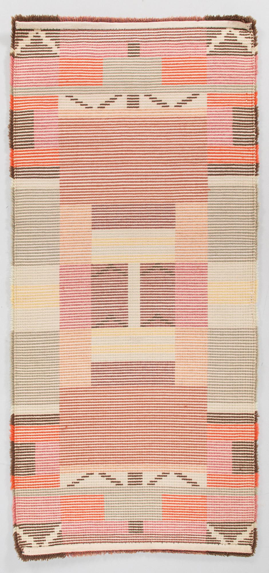 A rya rug probably Elsa Kallio for Taidekudos ja Lankaliike Elsa Kallio Circa 125 x 60 cm.