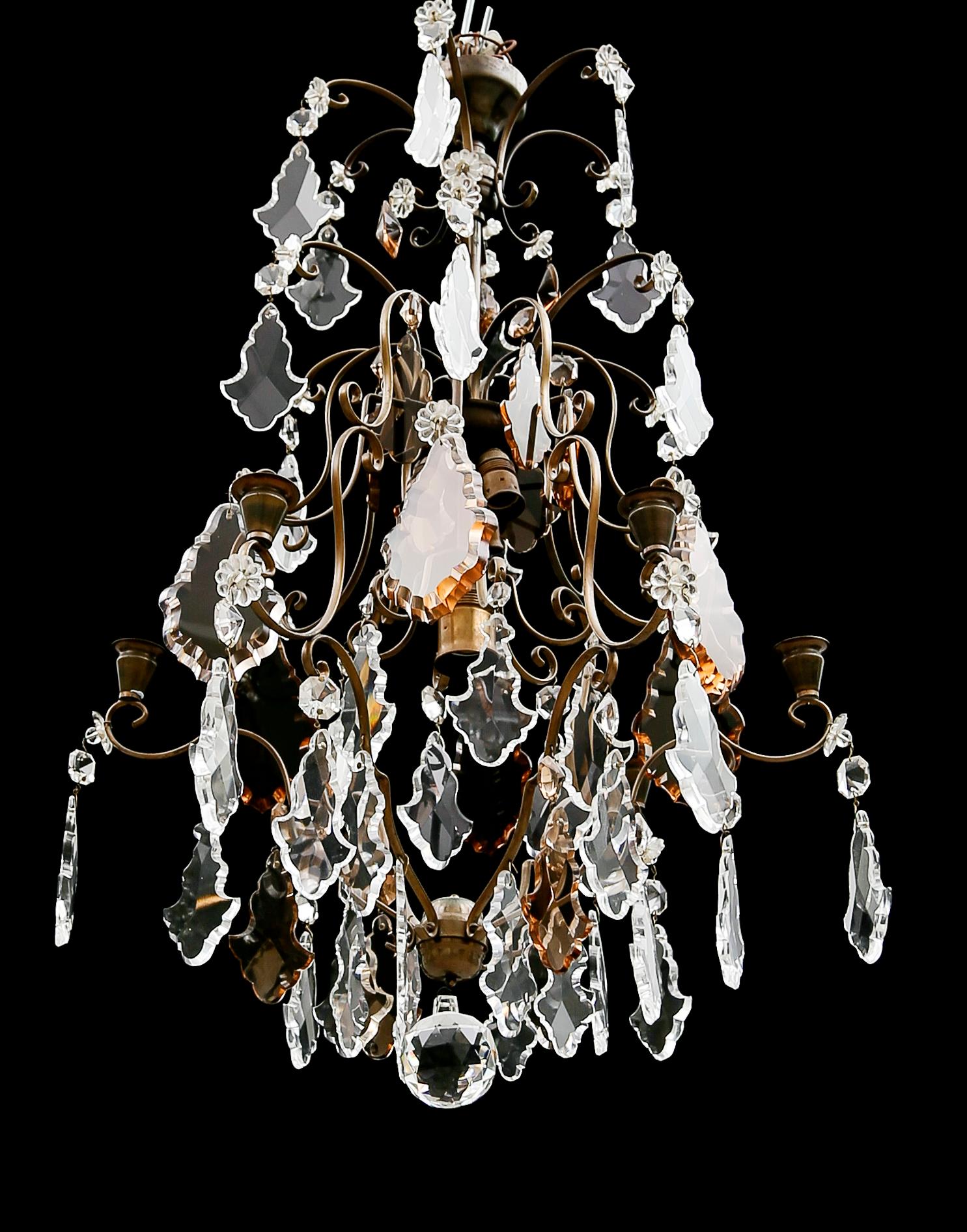 LJUSKRONA, barockstil, 1900-talets mitt. Höjd 82 cm.