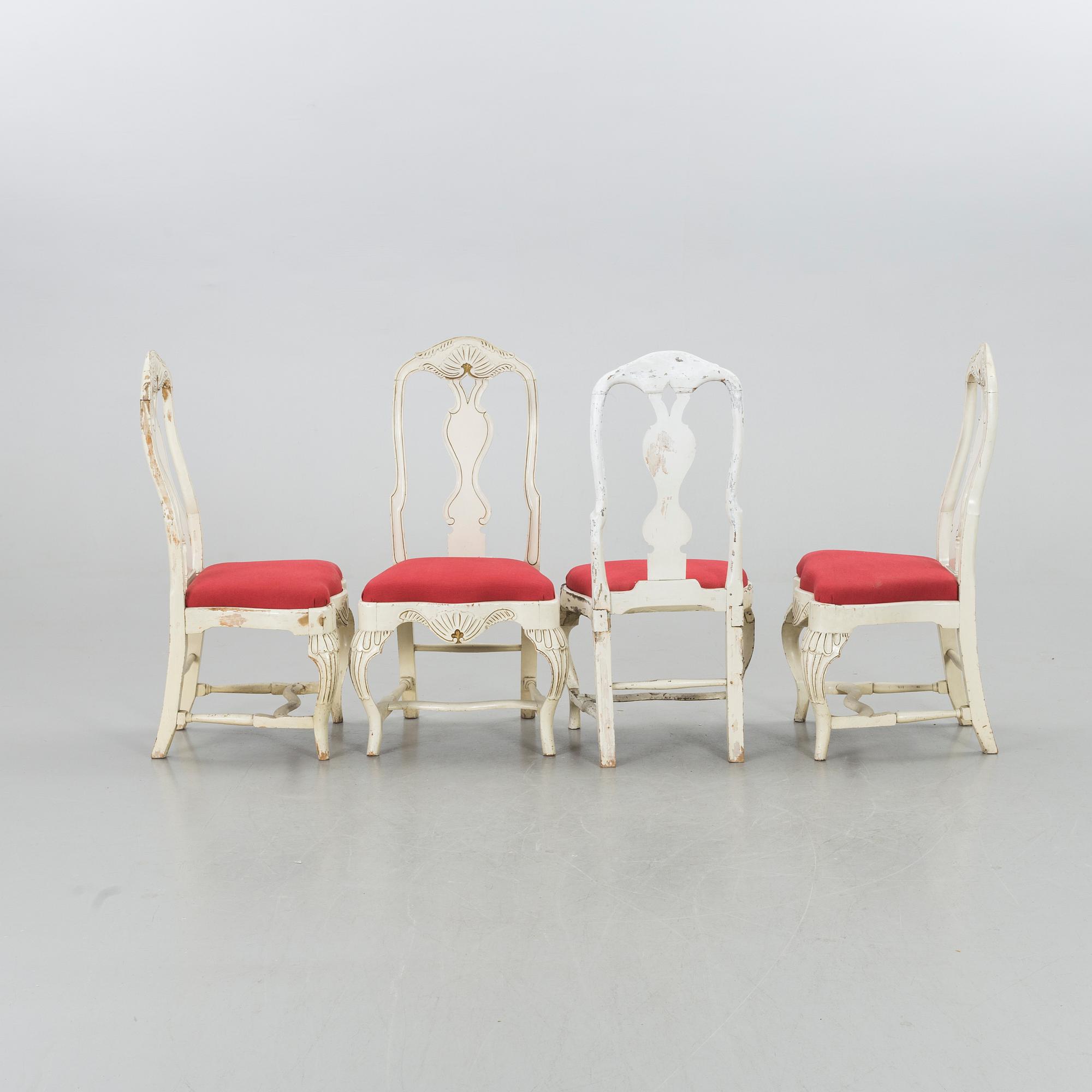 4 CHAIRS AND A STOOL. ROCOCO/ROCOCO STYLE.