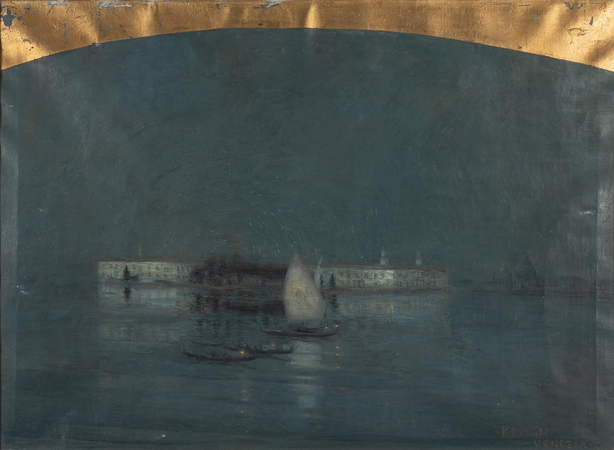 Unknown artist, oil on canvas, signed Krogh and dated Venezia -09.