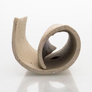 Kyllikki Salmenhaara, a 'Winding' stoneware sculpture, signed KS.