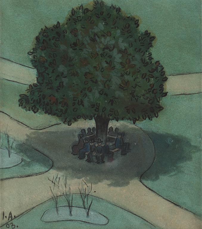 Ivar Arosenius, ”Under stora trädet” (Under the large tree).