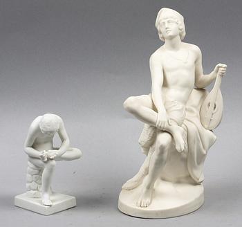 FIGURINER, 2 st. Parian. Bl a Gustavsberg 1895.