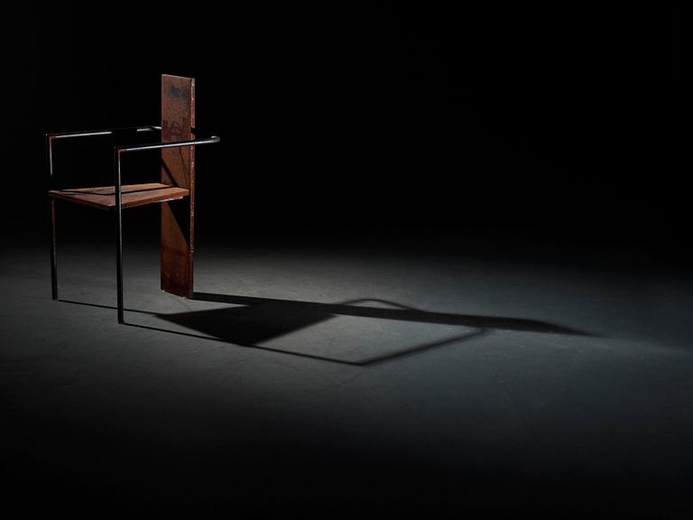 A Jonas Bohlin 'Iron Concrete' chair, Källemo AB, Värnamo 1987.