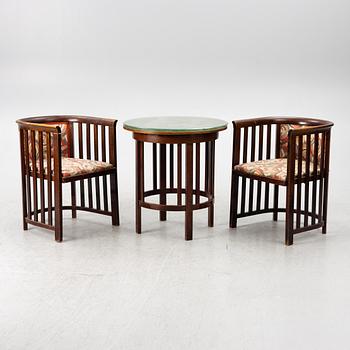 A three-piece sitting room suite, early 1900s.