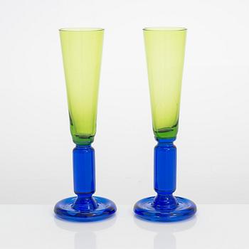 Nanny Still, two prototype 'Nocturno' goblets for Riihimäen Lasitehdas Oy. Designed 1975.
