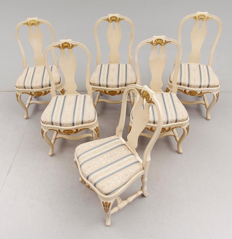 MATGRUPP, 7 delar, rokokostil, Bodafors, 1900-talets mitt.