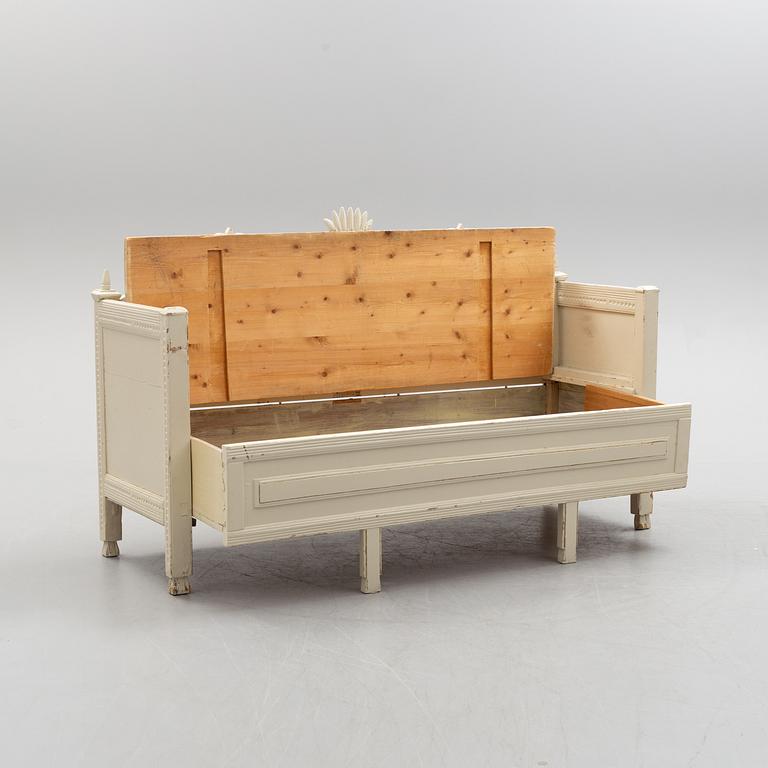 A painted pine sofa, 19th Century.