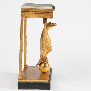 A Swedish Empire giltwood console table, early 19th century.