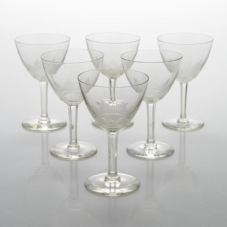 A 18-piece "Marjatta" glassware set, clear crystal, Iittala 1940s.