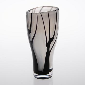 A 1950s glass vase, signed Kosta LH 1493.