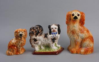 FIGURINER, 3 st, keramik, England, 1800/1900-tal.