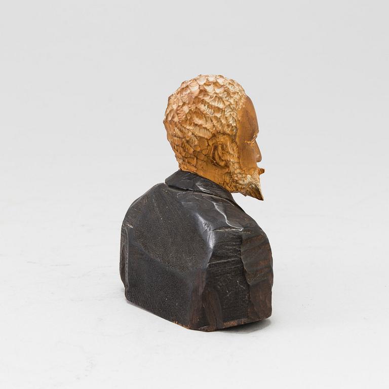 AXEL PETERSSON DÖDERHULTARN, träskulptur, snidat och delvis bemålat trä.