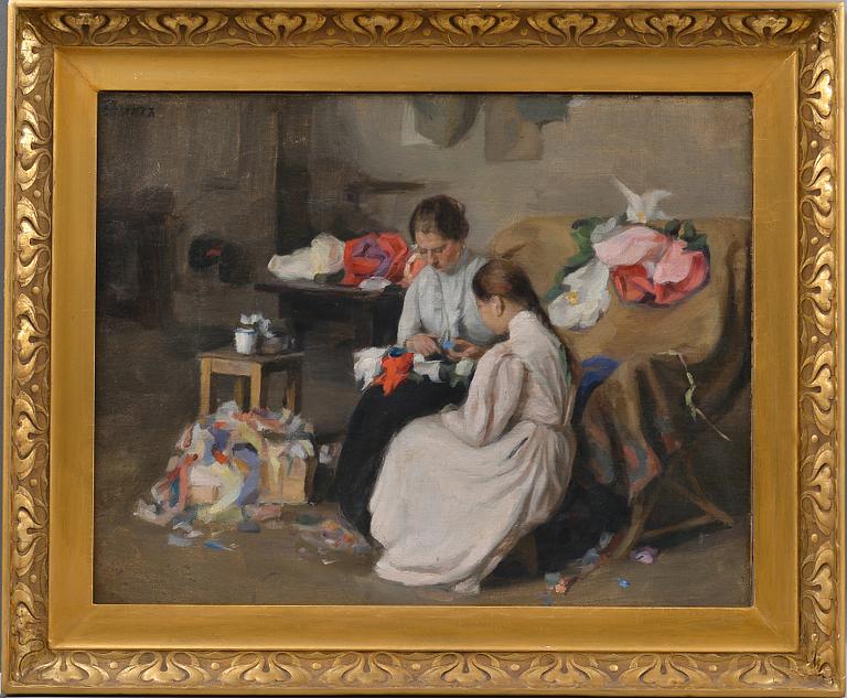 Yakov Bilit, GIRLS SEWING.