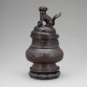 RÖKELSEKAR, brons, Kina sent 1800-tal.