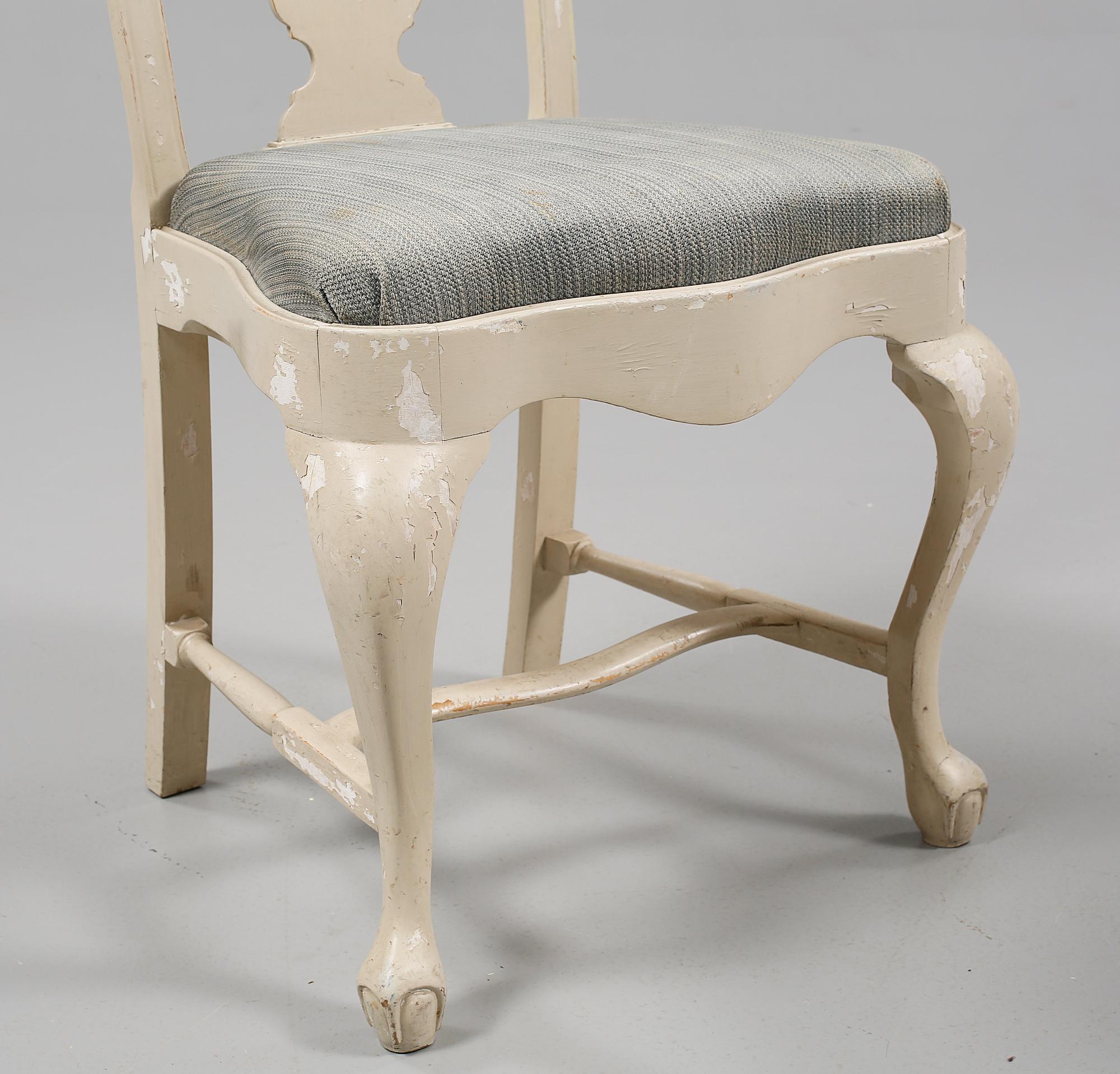 STOLAR, 6 st, senbarockstil, omkring 1900-talets mitt.