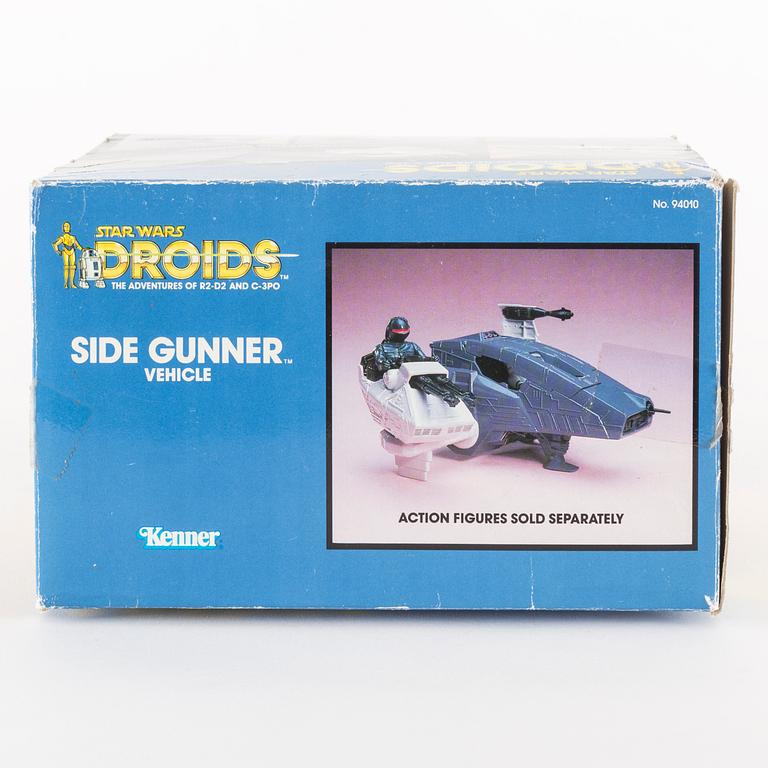 STAR WARS, AT-ST, Speeder bike samt Droids Side Gunner i svensksålda kartonger, 1983-85.