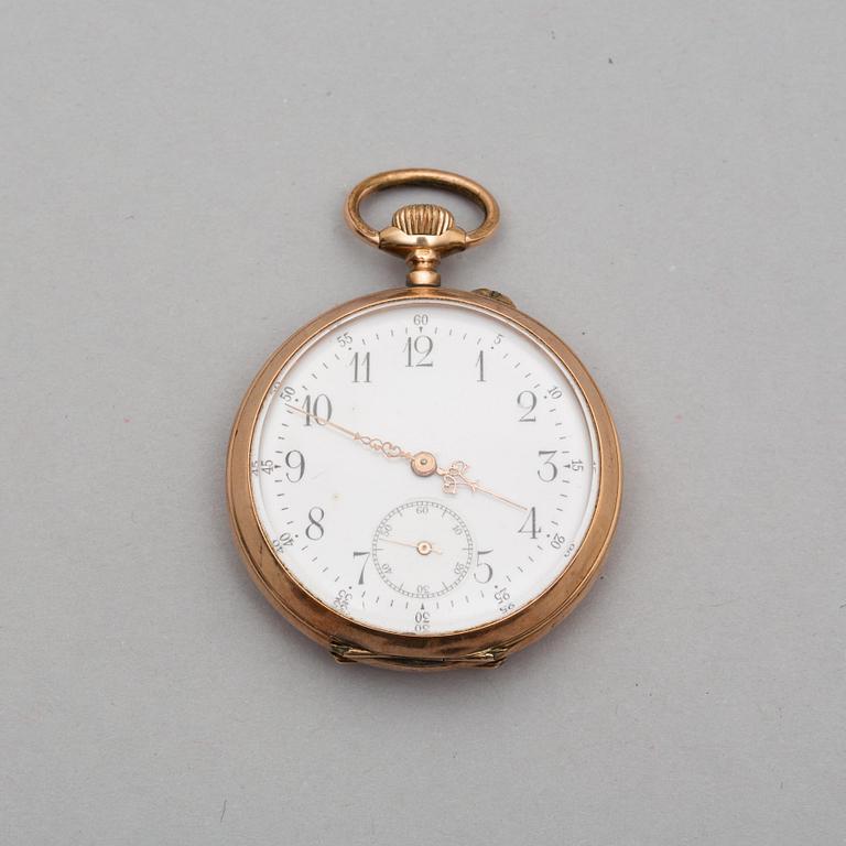FICKUR i monter, 14K guld, Chaton, Frankrike, 1900-tal.