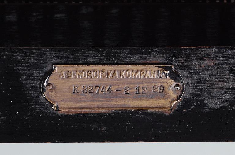 An Axel-Einar Hjorth black stained sofa 'Coolidge' by NK, Sweden ca 1927.