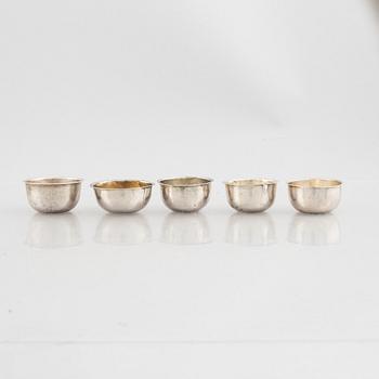 Five Swedish silver tumblers, 18th-19th Century.