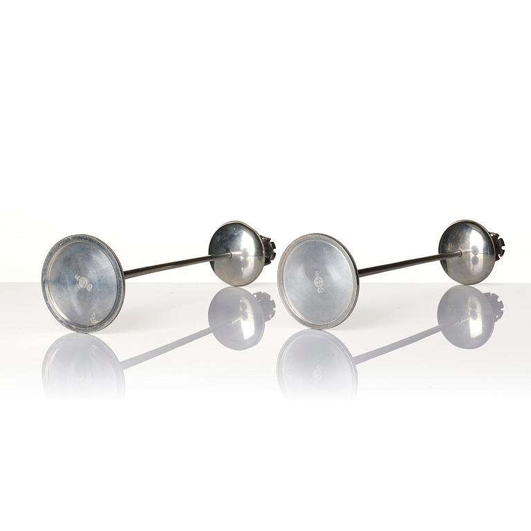 Josef Frank, a pair of pewter candlesticks, Firma Svenskt Tenn, Stockholm, 1956.