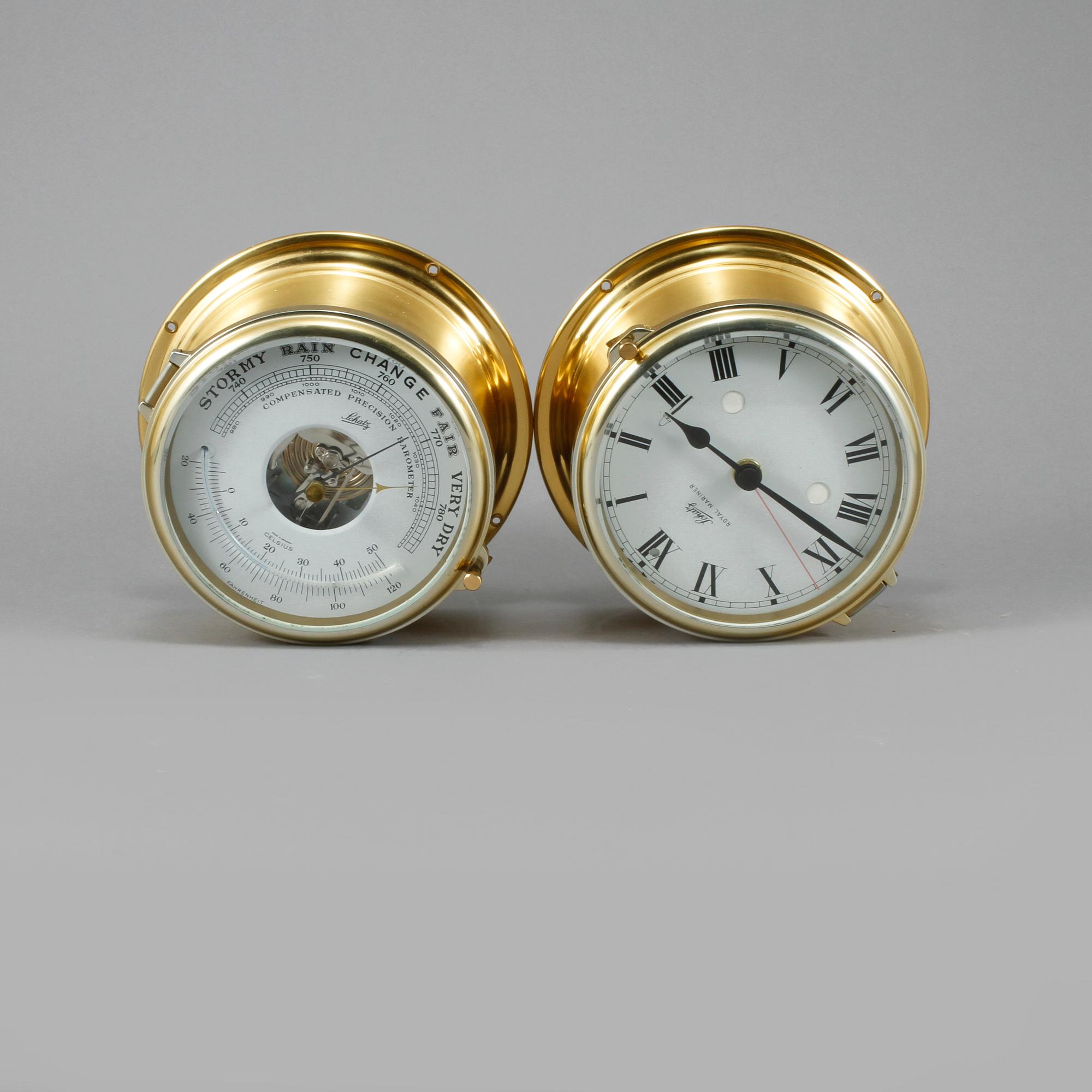 BAROMETER samt SKEPPSKLOCKA, Schatz, 1900-talets andra hälft.