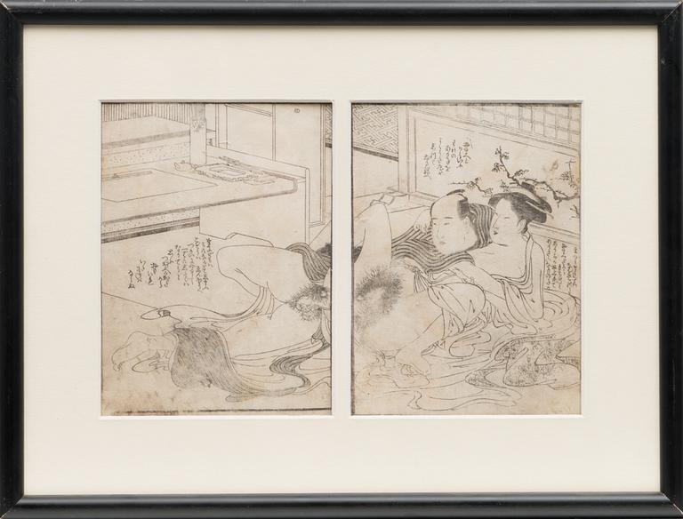 KITAGAWA UTAMARO, väitetty, puupiirros, Japani, noin 1800.