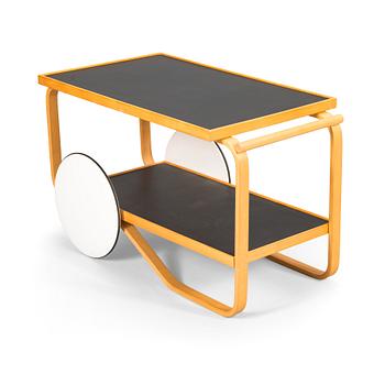 Alvar Aalto, a mid-20th century '98' tea trolley for Oy Huonekalu- ja Rakennustyötehdas Ab, Finland.