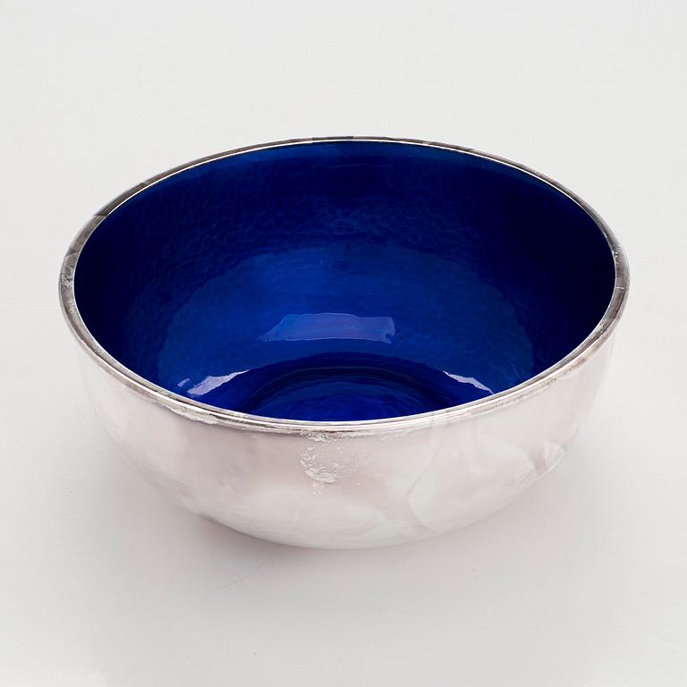 A sterling silver and enamel bowl, maker's mark of A. Tillander, Turku 2005.