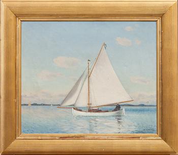 HJALMAR LINDE, olja på duk. Signerad.