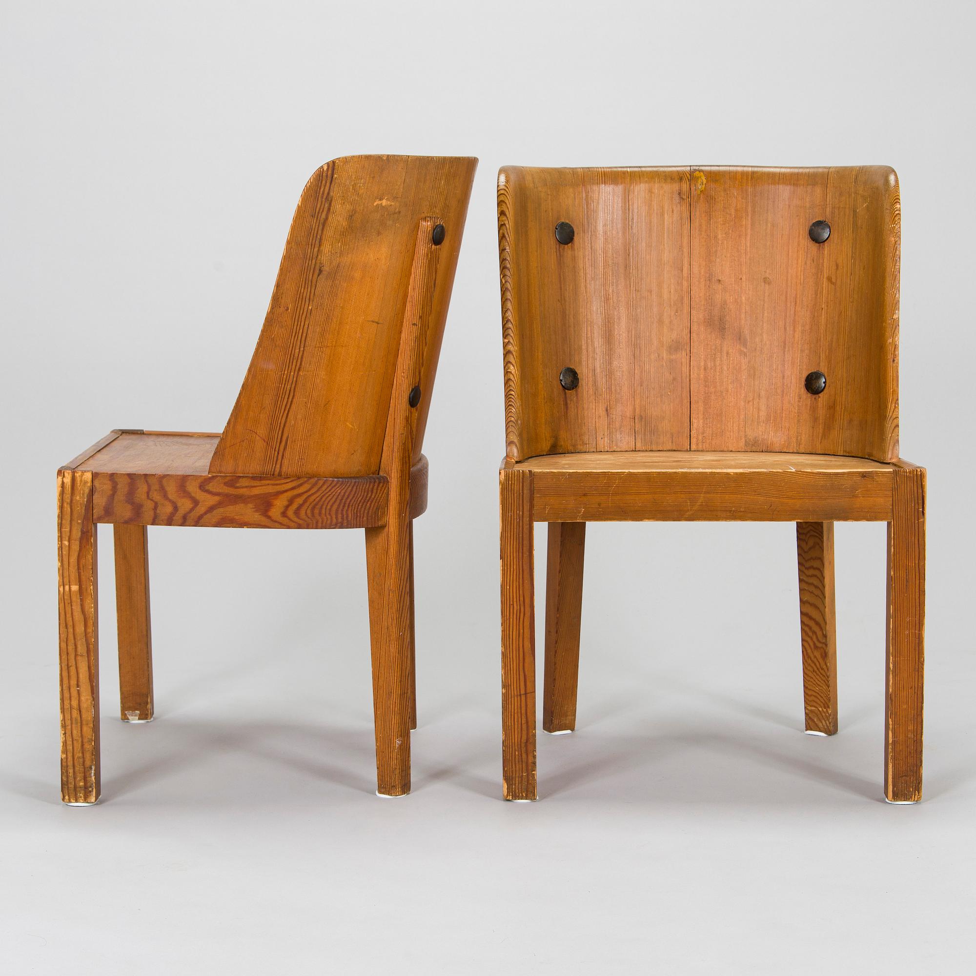 Axel Einar Hjorth, Two 1930s 'Lovö' chairs for Nordiska Kompaniet.