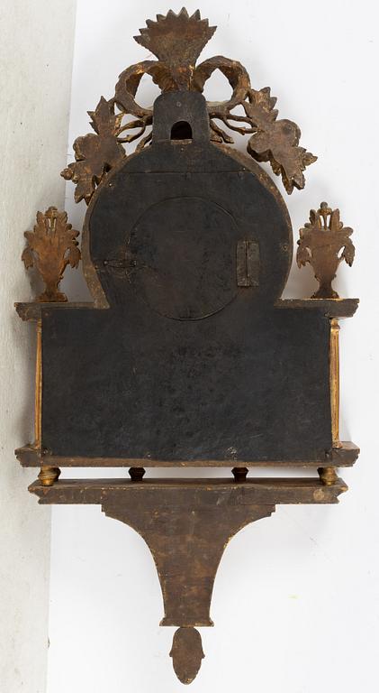 A Gustavian wall clock signed Hans Wessman, Stockholm, Sweden, late 18th century.