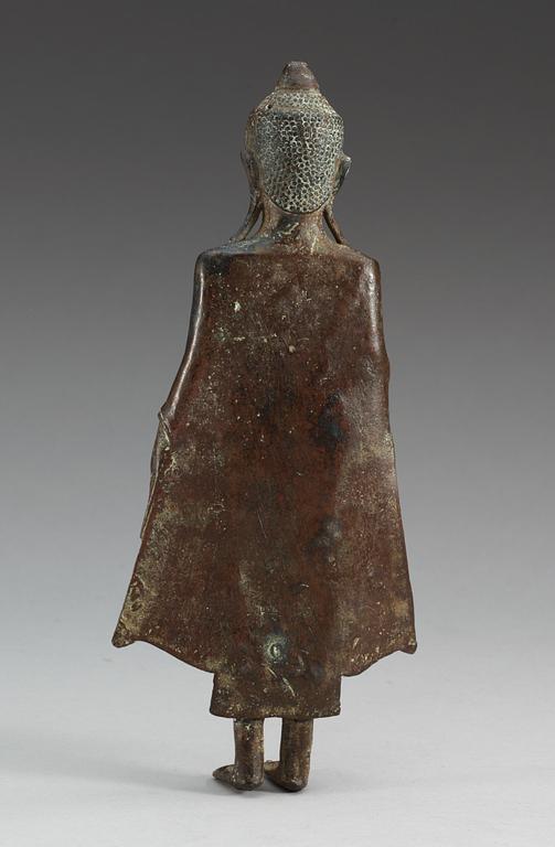 A bronze figure of Buddha, Thailand, 18th Century.